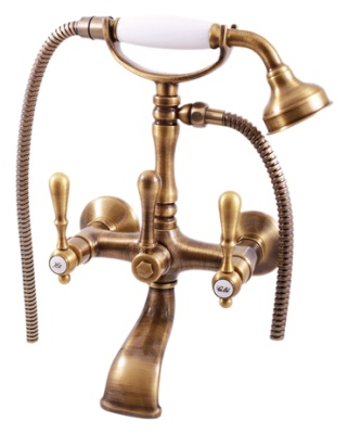 Смеситель для ванны Rav Slezak Morava retro MK460.5/2SM бронзовый, с ручками МК4
