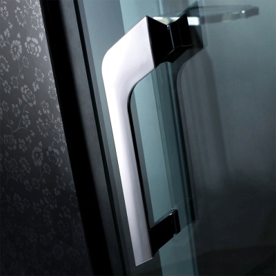 Душевая кабина Orans SR-89101S R black 100x100 с баней профиль Черный задние стенки Черные