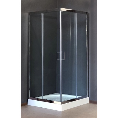 Душевой уголок Royal Bath RB-L-3002-1 80х80 без поддона профиль Хром стекло прозрачное