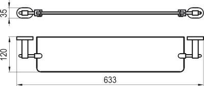 Полка стеклянная Ravak Chrome CR 500.00 Хром