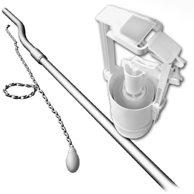 Сливной механизм Artceram Hermitage HEA006 71 с трубой и цепочкой для подвесного бачка хром