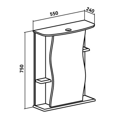 Зеркальный шкаф Runo Лилия 55 Белый