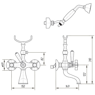 Смеситель для ванны Migliore Princeton ML.PRN-802 Хром