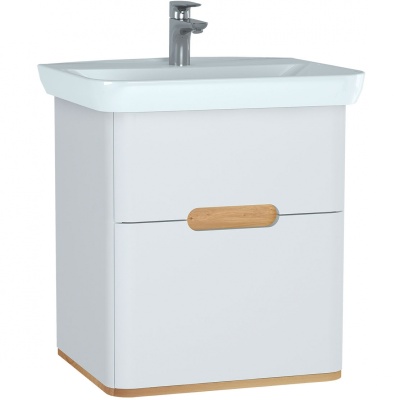 Тумба с раковиной Vitra Sento 65 60822 подвесная Белая матовая