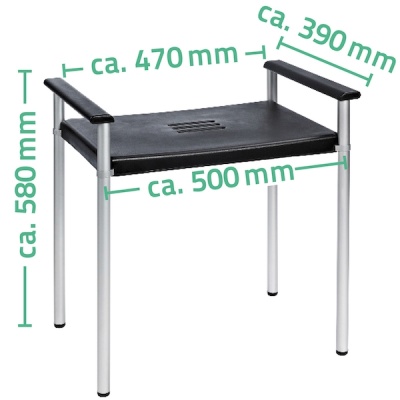 Табурет в ванную Ridder Assistent А0220010 Черный, Хром