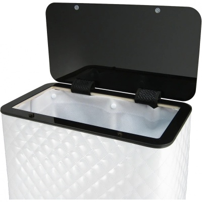 Корзина для белья Cameya Стеганая WCC-B-9 с микролифтом большая Белая, кант черный