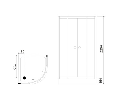 Душевая кабина Black&White Galaxy G5701 с гидромассажем профиль Серебристый хром задняя стенка Белая