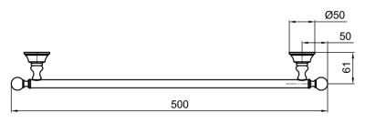 Держатель для полотенец Webert Karenina 50 KA500601 Хром кристаллы Swarovski