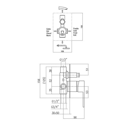 Смеситель для душа Webert Pegaso PE860101794 Золото матовое