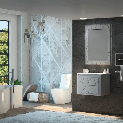 Тумба под раковину Opadiris Луиджи 90 00-00000014 подвесная Серый матовый