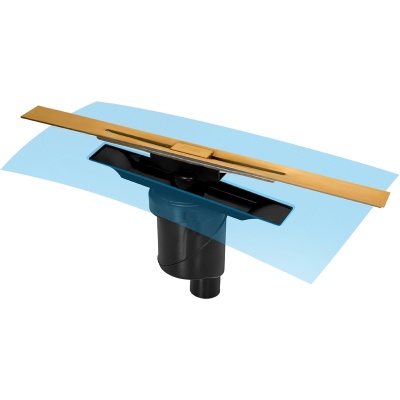 Душевой лоток Berges Wasserhaus Simpel 600 092011 с решеткой Золото глянец