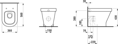 Унитаз Laufen LB 3 8.2168.4 приставной без сиденья