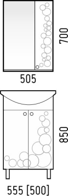 Зеркало со шкафом Corozo Орфей 50 SD-00000299 Белое