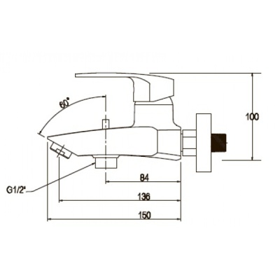 Смеситель для ванны Kaiser Guss 68022 Хром