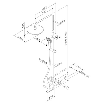 Душевая система AM.PM Like F0780920 Хром