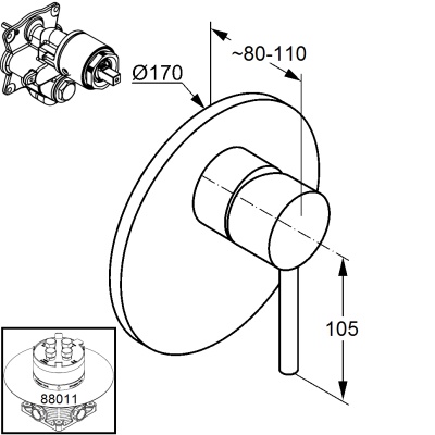 Смеситель для душа Kludi Bozz 386550576 Хром