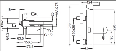 Смеситель для ванны Cezares Levico VM-01-Cr Хром