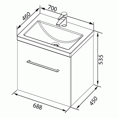 Комплект мебели для ванной Aquanet Порто 70 242320 подвесной Белый