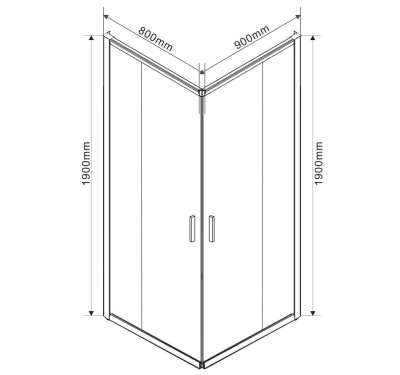 Душевой уголок Vincea Garda VSS-1G8090CL 90х80 профиль Хром стекло прозрачное