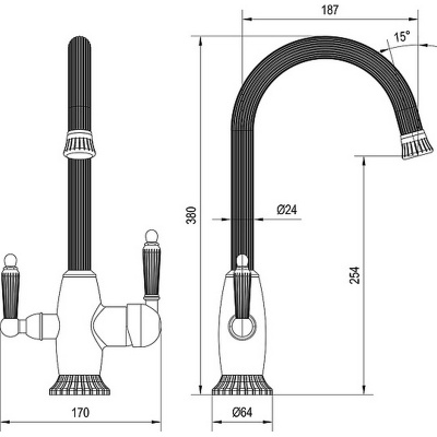 Смеситель для кухни ZorG Sanitary ZR 350 YF SATIN Сатин
