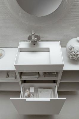 Тумба под раковину Laufen Kartell 60 подвесная Белый лак