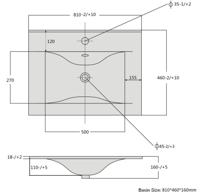 Тумба с раковиной SanVit Контур 80 kkont080 в цвете Ral подвесная Белый глянец