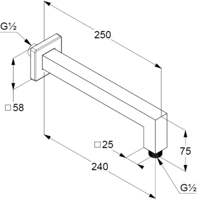 Кронштейн для верхнего душа Kludi A-Qa 6654305-00 Хром