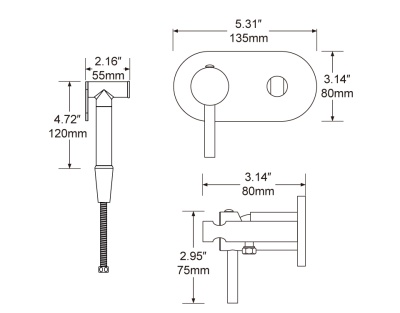 Гигиенический душ со смесителем Frap F7505 Хром