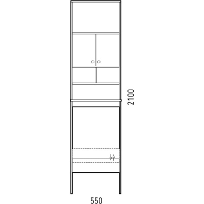 Шкаф пенал Corozo Комфорт 55 SD-00000342 над унитазом Белый