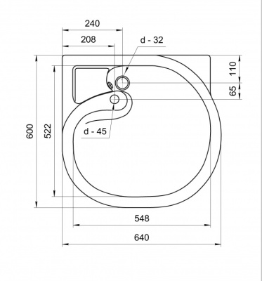 Раковина Кувшинка Болеро 64 на стиральную машину Белая