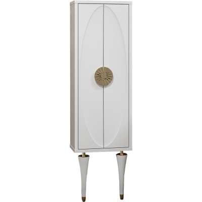 Шкаф пенал Opadiris Ибица 45 Z0000013865 Белый глянцевый/Золото