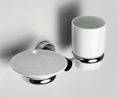 Стакан для зубных щеток с мыльницей WasserKRAFT Donau K-9426C Хром