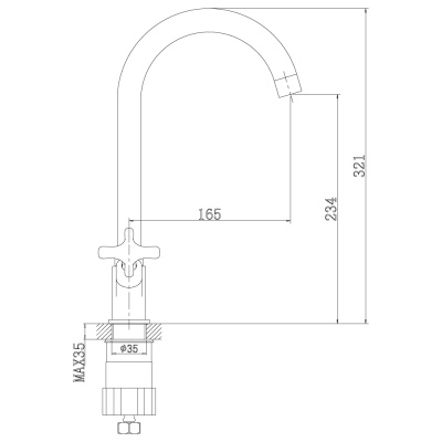 Смеситель Rossinka RS39-72U для кухонной мойки
