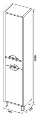 Шкаф пенал Aquanet Грета 40 172063 R Венге Белый