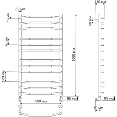 Водяной полотенцесушитель Secado Агата 2 50х100 Бронза