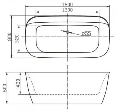 Акриловая ванна BelBagno BB303 160x80 Белая
