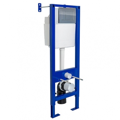 Комплект унитаза Berges Wasserhaus Top Standart с инсталляцией 046331 с сиденьем Микролифт и клавишей смыва Хром