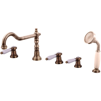 Смеситель на борт ванны Rav Slezak Morava retro MK564.5PSM Бронза