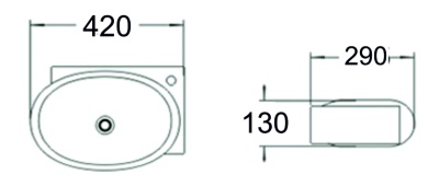 Раковина SantiLine 42 SL-2022R Белая
