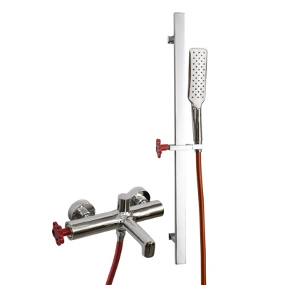 Смеситель для ванны Artik Soho 4027 Хром Синий Красный