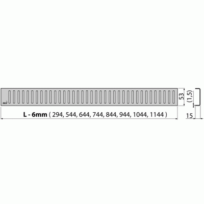 Решетка для лотка Alcaplast PURE-650L Хром глянцевый
