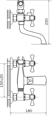 Смеситель для ванны Zerix DAK 827 ZX0011 Хром