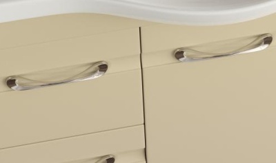 Тумба с раковиной SanVit Прима 80 с фактурой под дерево витые ручки Акация светлая