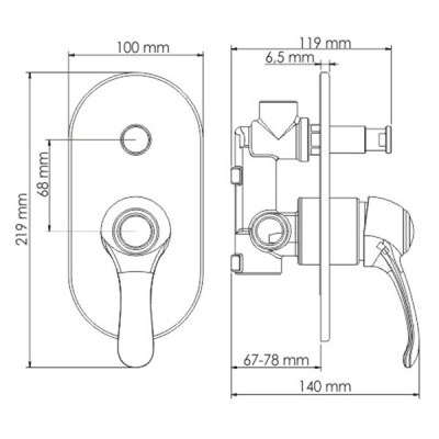 Смеситель для душа WasserKRAFT Isar 1361 Бронза