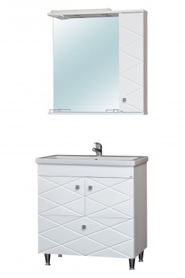 Зеркало со шкафом Cerutti SPA Кристалл 80 6590 с подсветкой Белое