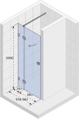 Душевая дверь Riho Scandic Mistral M104 100 GX0070201 L профиль Хром стекло прозрачное