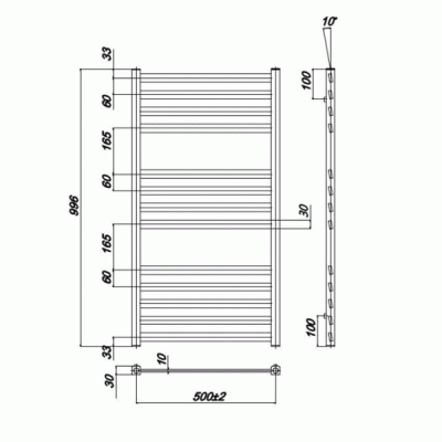 Водяной полотенцесушитель Ravak Degree 53х100 X04000083682 Хром