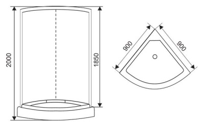 Душевая кабина Arcus AS-100 90x90 профиль Хром стекла матовые фактурные