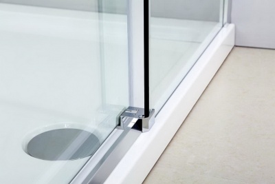 Душевой уголок Black&White Stellar Wind S208-900х1200 прямоугольный профиль Серебристый хром стекло прозрачное