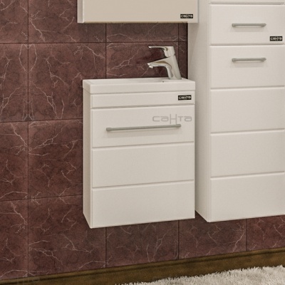 Тумба с раковиной СанТа Омега 40 подвесная Белая